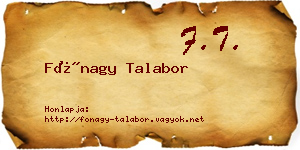 Fónagy Talabor névjegykártya